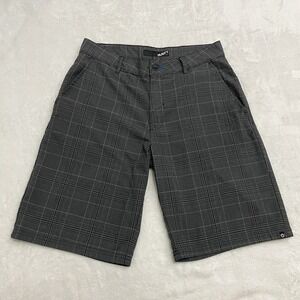 Rusty Plaid Shorts Men's 32" Waist Gray Pockets‎ Skater Street Wear